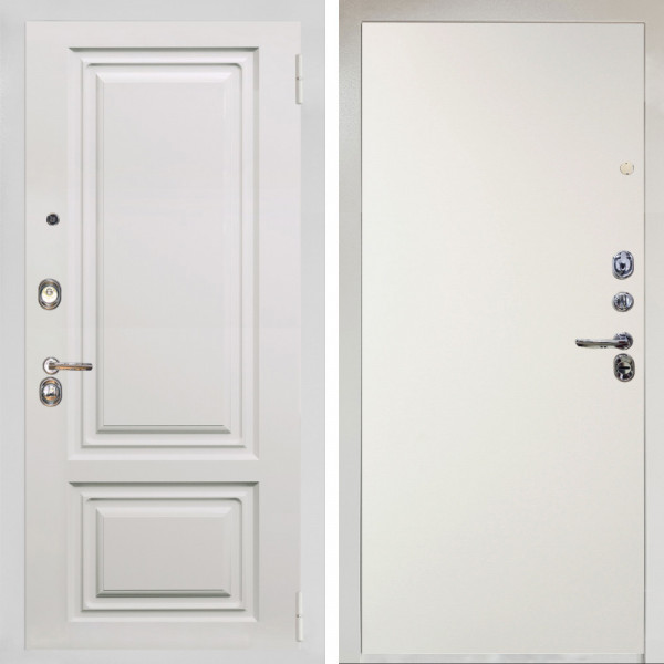 Входная дверь Аргус ЛЮКС 3К Снежно-белый элион вмр белый + Элегант Софт милк