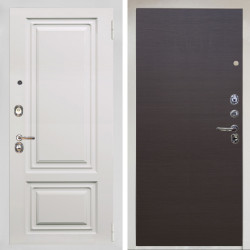 Входная дверь Аргус ЛЮКС 3К Снежно-белый элион вмр белый + Элегант Венге горизонт