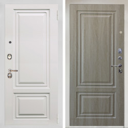 Входная дверь Аргус ЛЮКС 3К Снежно-белый элион вмр белый + Элион Дуб филадельфия крем