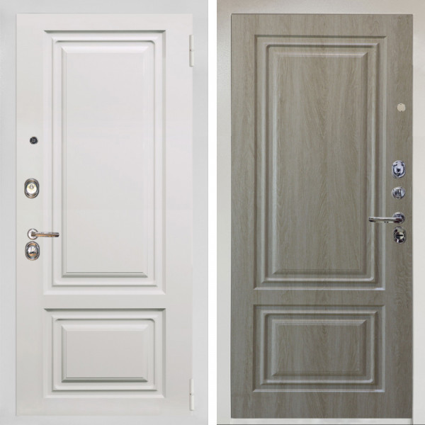 Входная дверь Аргус ЛЮКС 3К Снежно-белый элион вмр белый + Элион Дуб филадельфия крем