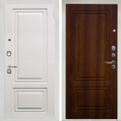 Входная дверь Аргус ЛЮКС 3К Снежно-белый элион вмр белый + Элион дуб рустикальный