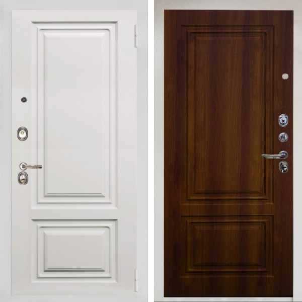 Входная дверь Аргус ЛЮКС 3К Снежно-белый элион вмр белый + Элион дуб рустикальный