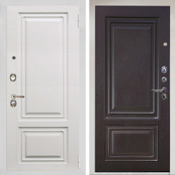 Входная дверь Аргус ЛЮКС 3К Снежно-белый элион вмр белый + Элион Горький шоколад