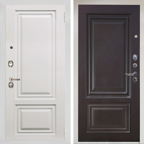Входная дверь Аргус ЛЮКС 3К Снежно-белый элион вмр белый + Элион Горький шоколад