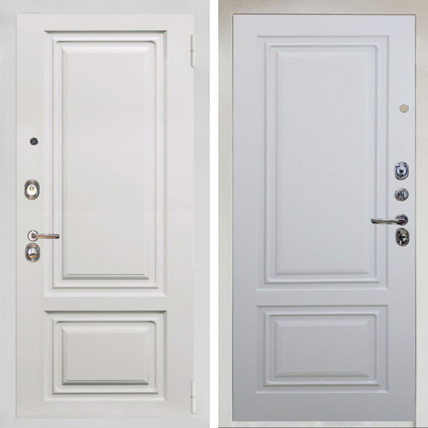 Входная дверь Аргус ЛЮКС 3К Снежно-белый элион вмр белый + Элион Софт милк