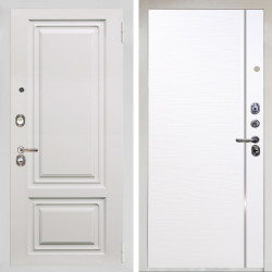 Входная дверь Аргус ЛЮКС 3К Снежно-белый элион вмр белый + Гауда Роял Вуд Белый
