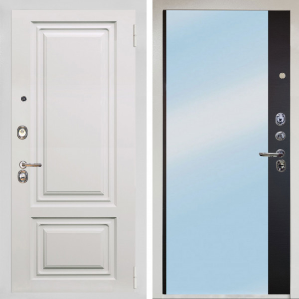 Входная дверь Аргус ЛЮКС 3К Снежно-белый элион вмр белый + Магнум Черный софт