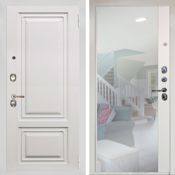 Входная дверь Аргус ЛЮКС 3К Снежно-белый элион вмр белый + Магнум Софт милк