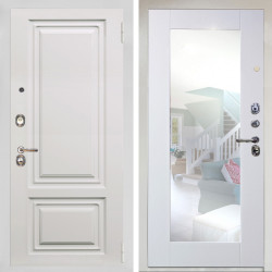 Входная дверь Аргус ЛЮКС 3К Снежно-белый элион вмр белый + Милли Роял вуд белый
