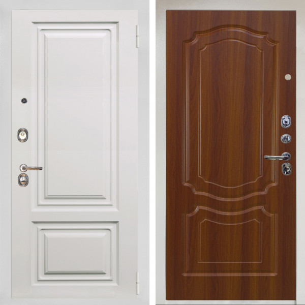 Входная дверь Аргус ЛЮКС 3К Снежно-белый элион вмр белый + Мишель Дуб рустикальный