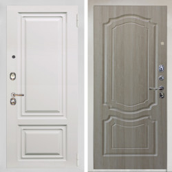 Входная дверь Аргус ЛЮКС 3К Снежно-белый элион вмр белый + Мишель Ларче светлый