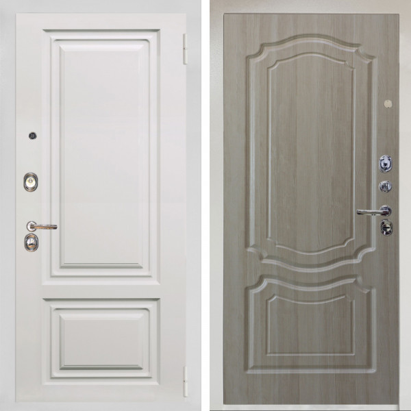 Входная дверь Аргус ЛЮКС 3К Снежно-белый элион вмр белый + Мишель Ларче светлый