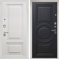 Входная дверь Аргус ЛЮКС 3К Снежно-белый элион вмр белый + Могадиш Черный софт