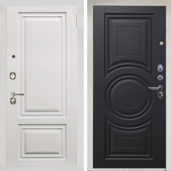 Входная дверь Аргус ЛЮКС 3К Снежно-белый элион вмр белый + Могадиш Черный софт