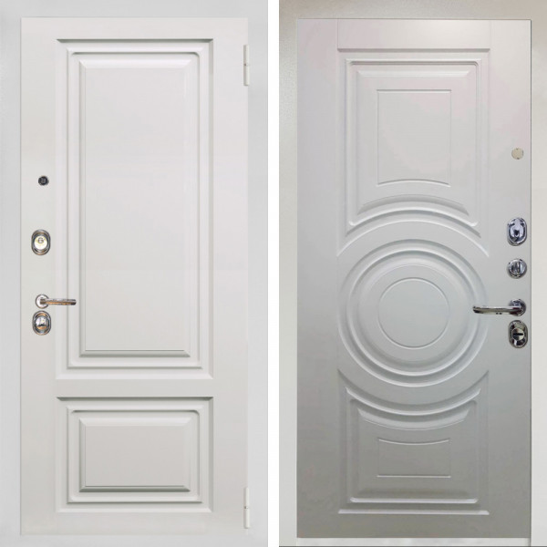 Входная дверь Аргус ЛЮКС 3К Снежно-белый элион вмр белый + Могадиш Софт милк