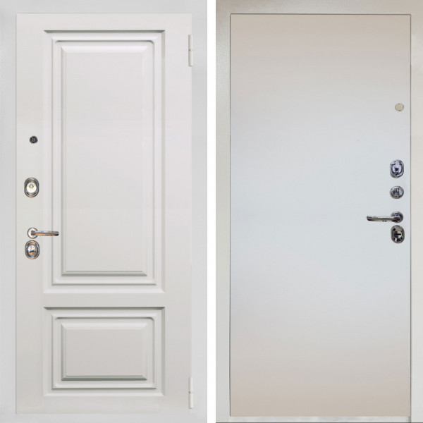 Входная дверь Аргус ЛЮКС 3К Снежно-белый элион вмр белый + Под покраску