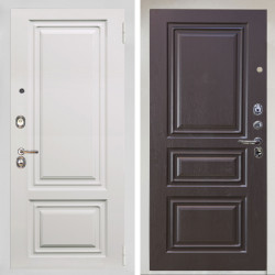 Входная дверь Аргус ЛЮКС 3К Снежно-белый элион вмр белый + Скиф Горький шоколад