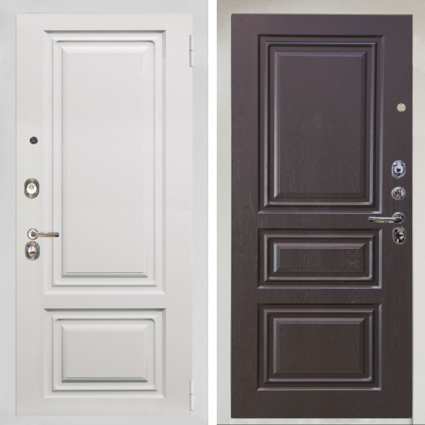 Входная дверь Аргус ЛЮКС 3К Снежно-белый элион вмр белый + Скиф Горький шоколад