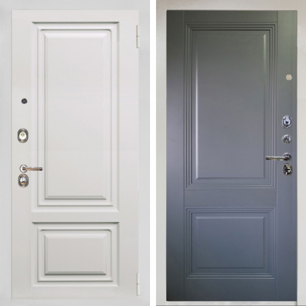 Входная дверь Аргус ЛЮКС 3К Снежно-белый элион вмр белый + Соло Антрацит софт