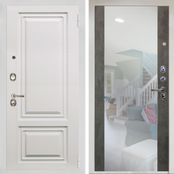 Входная дверь Аргус ЛЮКС 3К Снежно-белый элион вмр белый + Вояж Светлый бетон