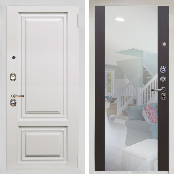 Входная дверь Аргус ЛЮКС 3К Снежно-белый элион вмр белый + Вояж Венге