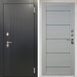 Входная дверь Аргус ЛЮКС 3К Снежно-белый Фрейда Черный кварц + Александра Белая лиственница