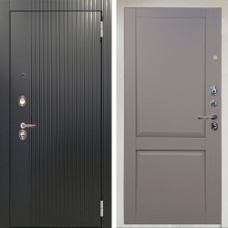 Входная дверь Аргус ЛЮКС 3К Снежно-белый Фрейда Черный кварц + Ариана Серая эмаль