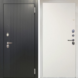 Входная дверь Аргус ЛЮКС 3К Снежно-белый Фрейда Черный кварц + Элегант Софт милк