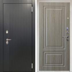 Входная дверь Аргус ЛЮКС 3К Снежно-белый Фрейда Черный кварц + Элион Дуб филадельфия крем