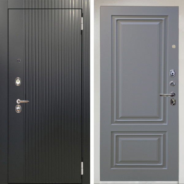 Входная дверь Аргус ЛЮКС 3К Снежно-белый Фрейда Черный кварц + Элион Силк маус