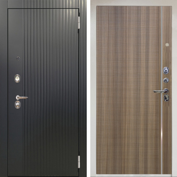 Входная дверь Аргус ЛЮКС 3К Снежно-белый Фрейда Черный кварц + Гауда Керамика