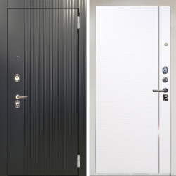 Входная дверь Аргус ЛЮКС 3К Снежно-белый Фрейда Черный кварц + Гауда Роял Вуд Белый