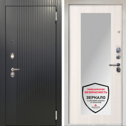 Входная дверь Аргус ЛЮКС 3К Снежно-белый Фрейда Черный кварц + Милли Ларче светлый