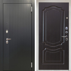 Входная дверь Аргус ЛЮКС 3К Снежно-белый Фрейда Черный кварц + Мишель Венге