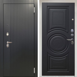 Входная дверь Аргус ЛЮКС 3К Снежно-белый Фрейда Черный кварц + Могадиш Черный софт