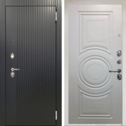 Входная дверь Аргус ЛЮКС 3К Снежно-белый Фрейда Черный кварц + Могадиш Софт милк