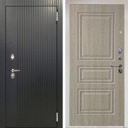 Входная дверь Аргус ЛЮКС 3К Снежно-белый Фрейда Черный кварц + Скиф Дуб филадельфия крем