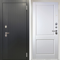 Входная дверь Аргус ЛЮКС 3К Снежно-белый Фрейда Черный кварц + Соренто Белая эмаль