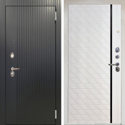 Входная дверь Аргус ЛЮКС 3К Снежно-белый Фрейда Черный кварц + Тори Софт милк