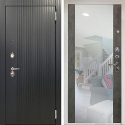 Входная дверь Аргус ЛЮКС 3К Снежно-белый Фрейда Черный кварц + Вояж Светлый бетон