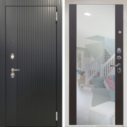 Входная дверь Аргус ЛЮКС 3К Снежно-белый Фрейда Черный кварц + Вояж Венге