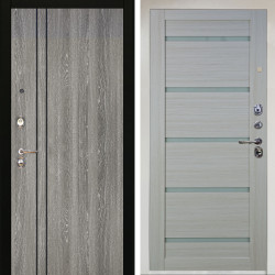 Входная дверь Аргус ЛЮКС 3К Снежно-белый гейджи + Александра Белая лиственница