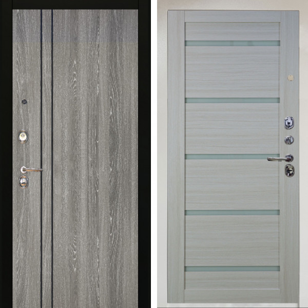 Входная дверь Аргус ЛЮКС 3К Снежно-белый гейджи + Александра Белая лиственница