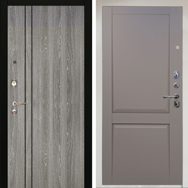 Входная дверь Аргус ЛЮКС 3К Снежно-белый гейджи + Ариана Серая эмаль