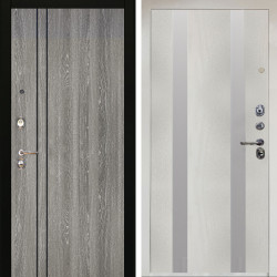 Входная дверь Аргус ЛЮКС 3К Снежно-белый гейджи + Дуэт Белое дерево вставки Изабель