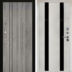 Входная дверь Аргус ЛЮКС 3К Снежно-белый гейджи + Дуэт Белое дерево вставки кензо