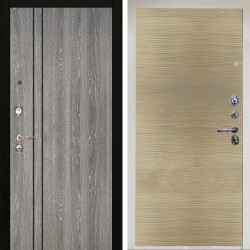 Входная дверь Аргус ЛЮКС 3К Снежно-белый гейджи + Элегант Дорс светлый горизонт