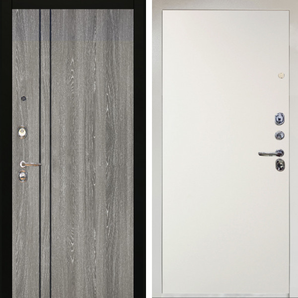 Входная дверь Аргус ЛЮКС 3К Снежно-белый гейджи + Элегант Софт милк