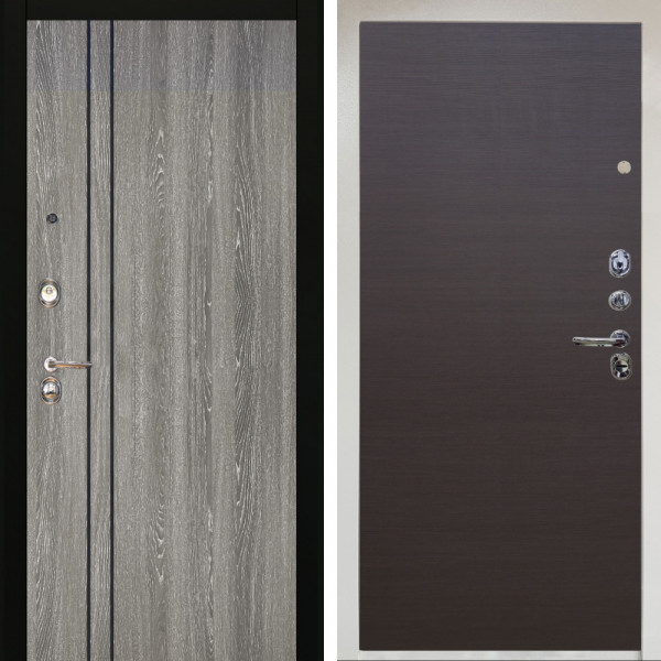 Входная дверь Аргус ЛЮКС 3К Снежно-белый гейджи + Элегант Венге горизонт