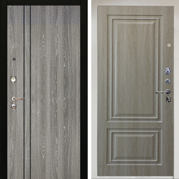 Входная дверь Аргус ЛЮКС 3К Снежно-белый гейджи + Элион Дуб филадельфия крем